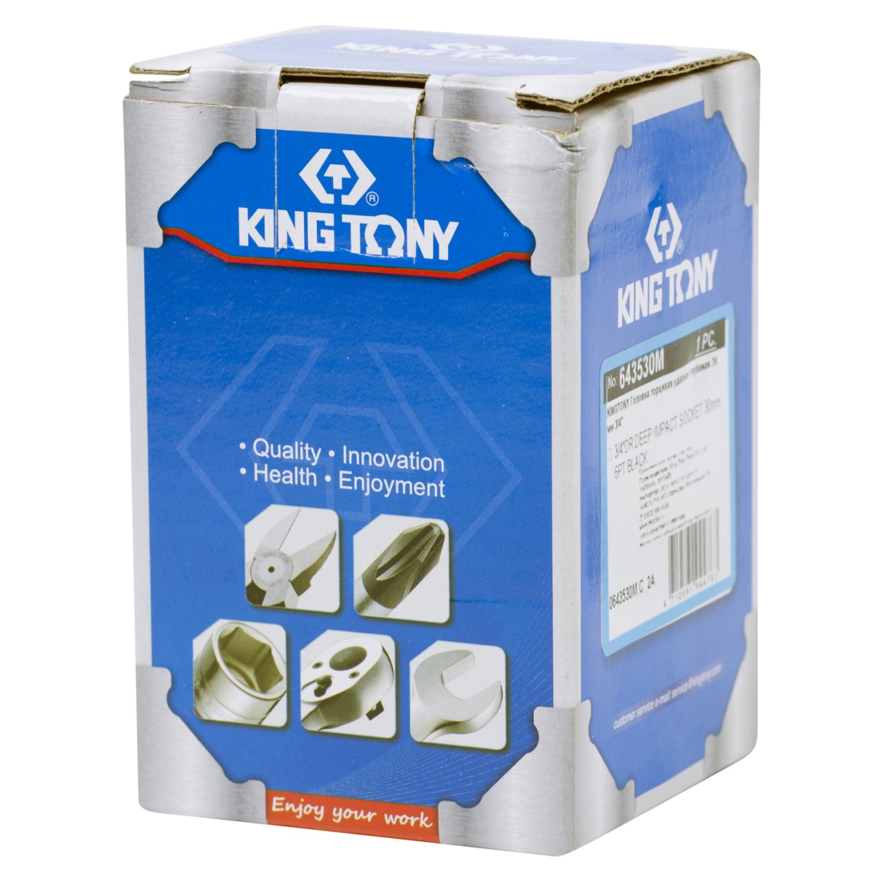 Головка торцевая ударная глубокая шестигранная 3/4'', 30 мм KING TONY 643530M купить по цене 1 650 ₽ в интернет магазине ТЕХСАД