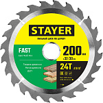 STAYER 200 x 32/30 мм, 24Т, диск пильный по дереву FAST 3680-200-32-24_z01 Master купить по цене 670 ₽ в интернет магазине ТЕХСАД