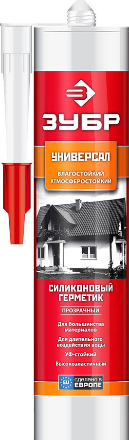 ЗУБР 280 мл, универсальный, прозрачный, силиконовый герметик 41233-2 купить по цене 430 ₽ в интернет магазине ТЕХСАД