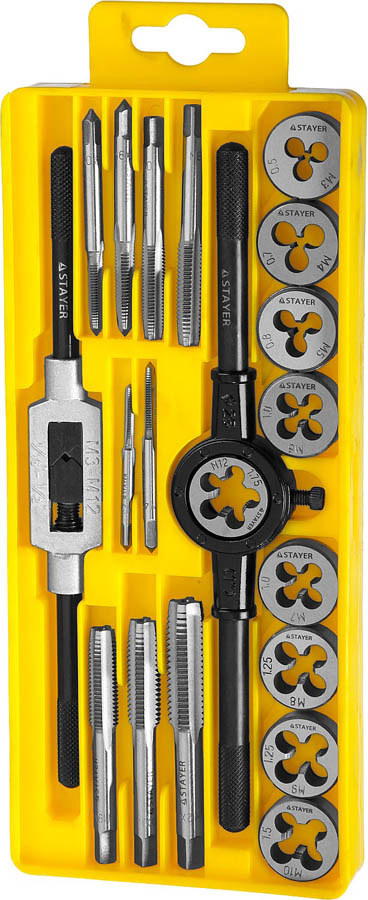 STAYER 20 предметов, легированная сталь, набор метчиков и плашек MaxCut 28012-H20 купить по цене 2 450 ₽ в интернет магазине ТЕХСАД