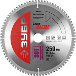 ЗУБР Ø 250 х 30 мм, 80T, диск пильный по алюминию 36916-250-30-80 купить по цене 1 145 ₽ в интернет магазине ТЕХСАД