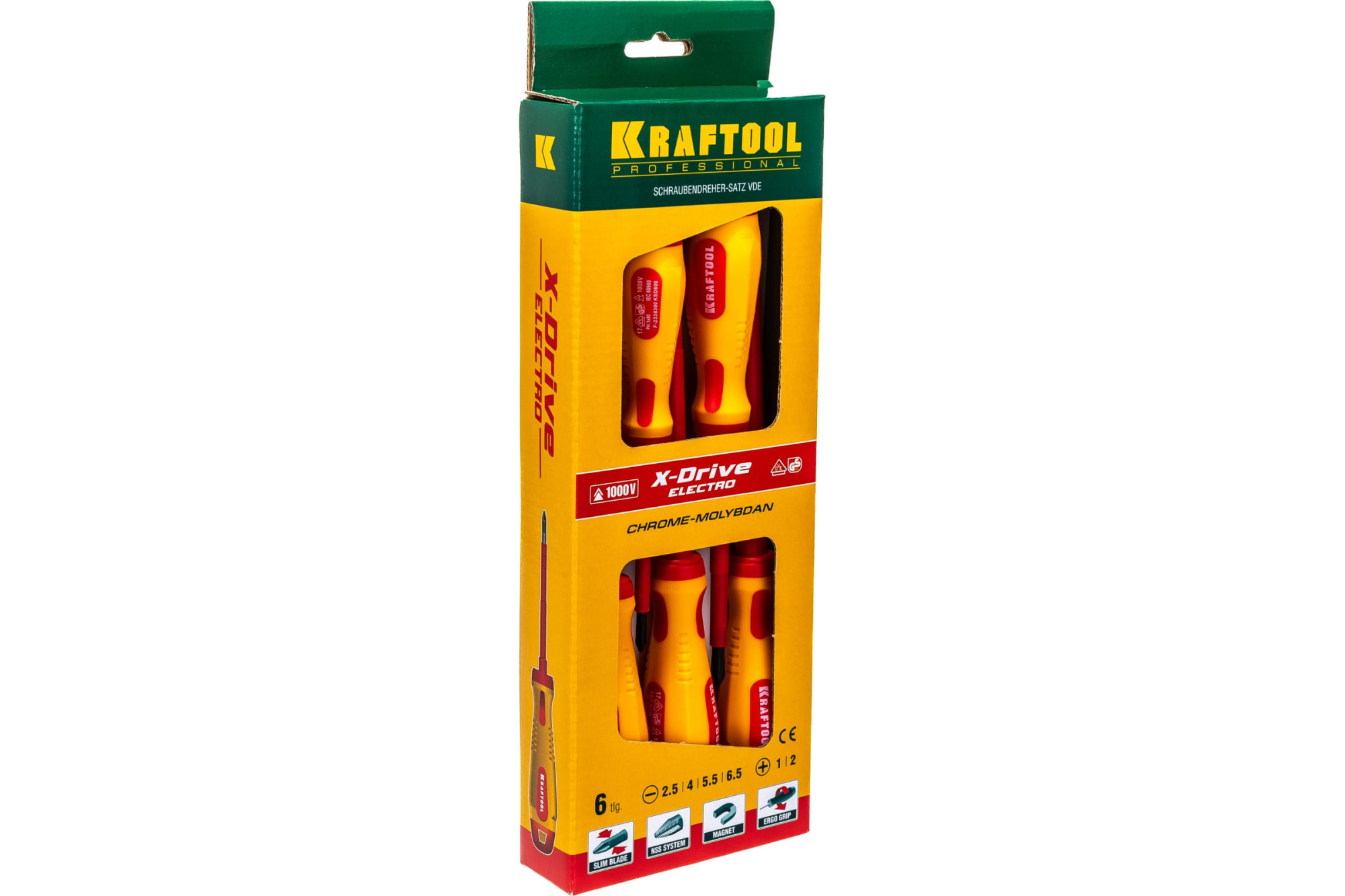 KRAFTOOL 6 шт., набор диэлектрических отверток Х-Drive Electro 250088-H6 KRAFTOOL 6 шт., набор диэлектрических отверток Х-Drive Electro 250088-H6 купить по цене 1 730 ₽ в интернет магазине ТЕХСАД