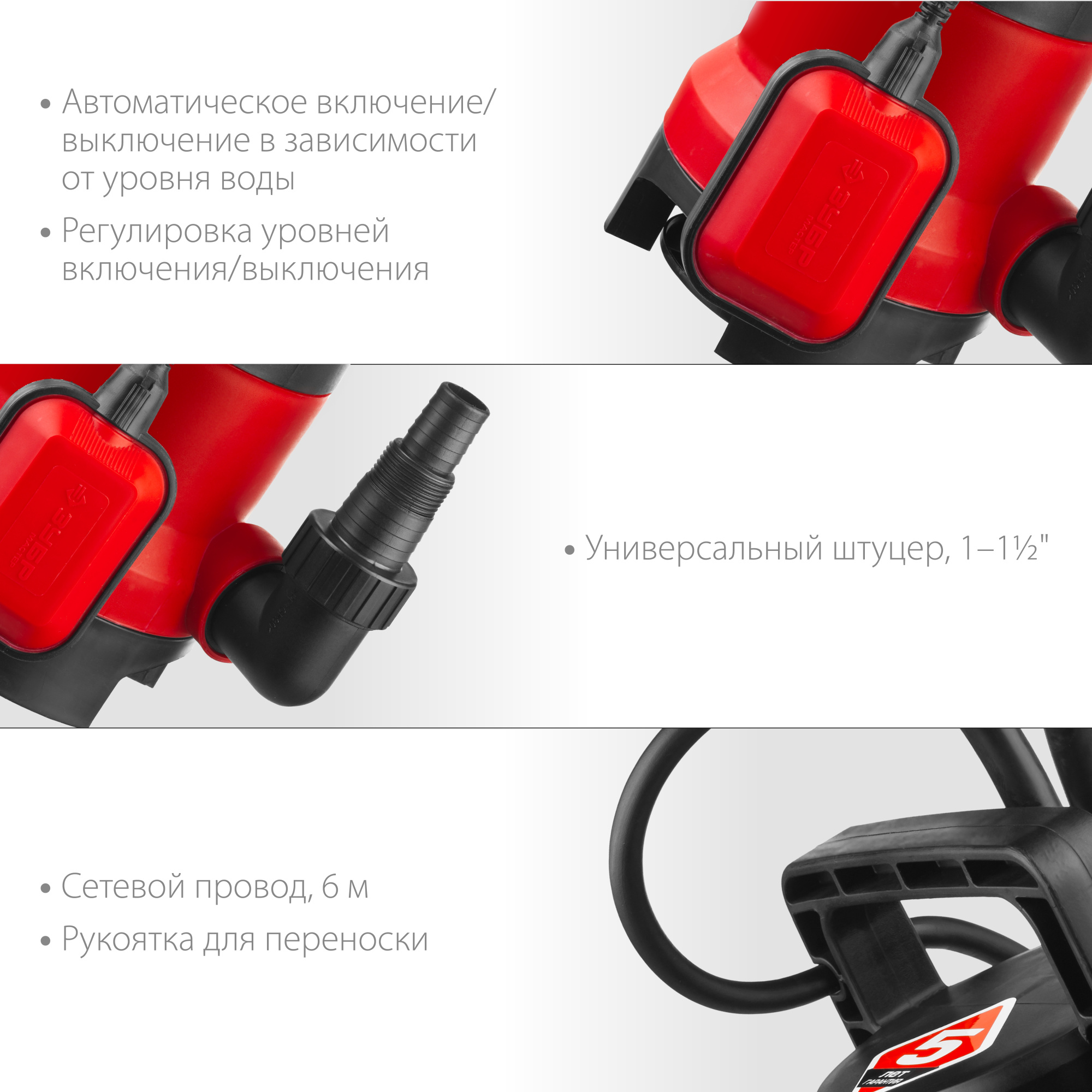 ЗУБР 750 Вт, 225 л/мин, насос погружной дренажный для грязной воды НПГ-М1-750 купить по цене 5 330 ₽ в интернет магазине ТЕХСАД