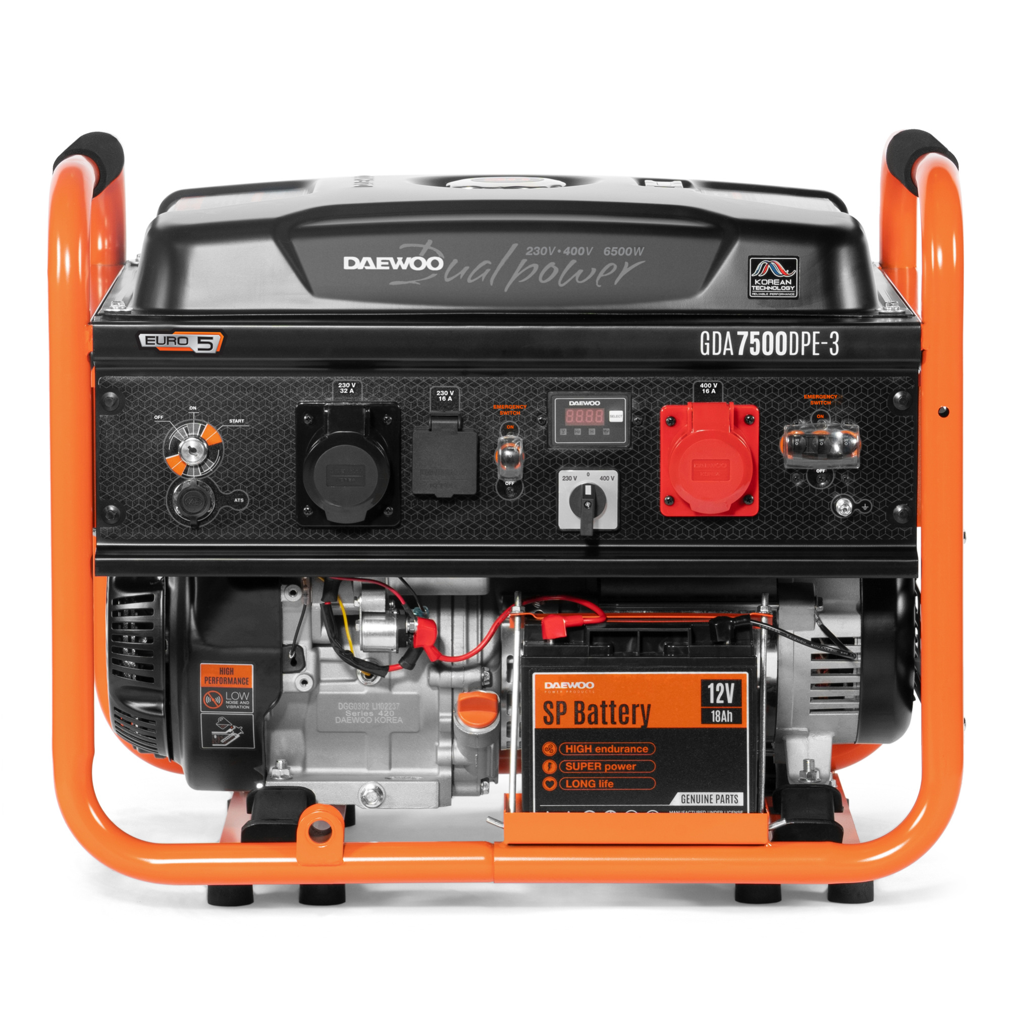 Бензиновый генератор DAEWOO GDA 7500DPE-3 купить по цене 98 990 ₽ в интернет магазине ТЕХСАД