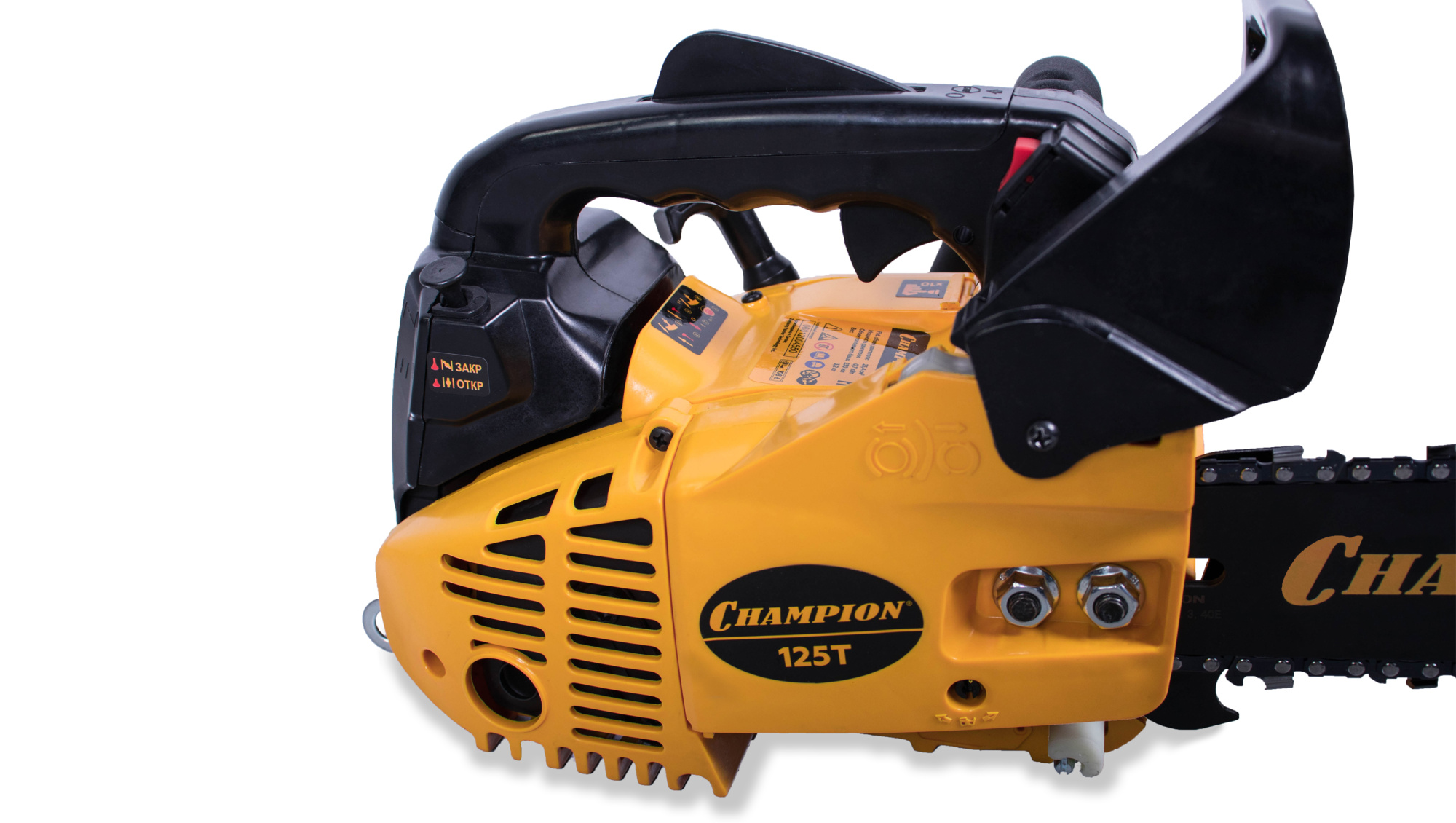 Бензопила CHAMPION 125T-10 Бензопила CHAMPION 125T-10 купить по цене 8 990 ₽ в интернет магазине ТЕХСАД